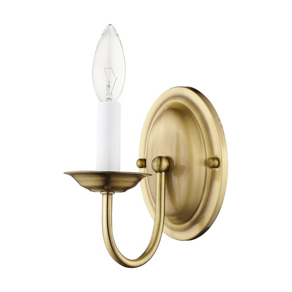 Home Basics 1 Light Antique Brass Wall Sconce