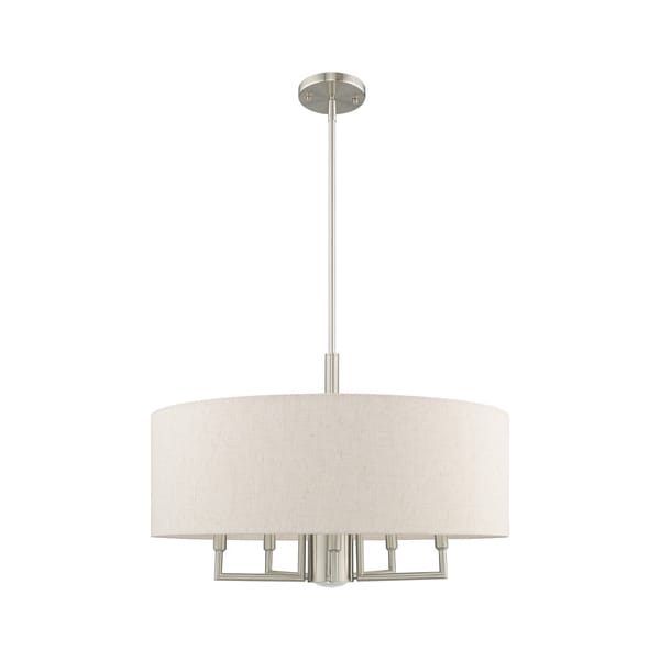 Meridian 6 Light Brushed Nickel Pendant