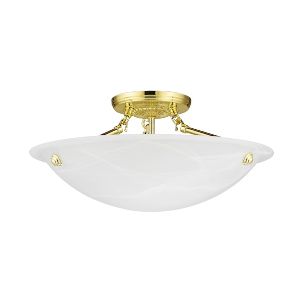 Oasis 3 Light Polished Brass Ceiling Mount