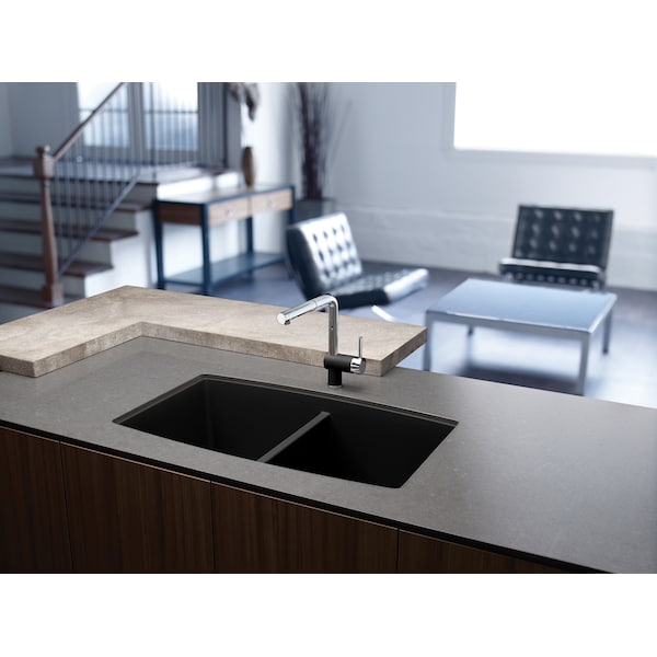 Performa Silgranit 50/50 Double Bowl Undermount Kitchen Sink - Anthracite