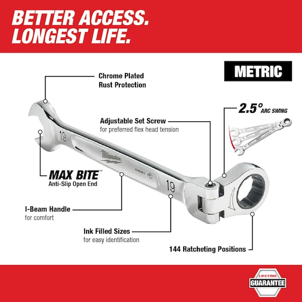 3/8 In. SAE Flex Head Combination Wrench