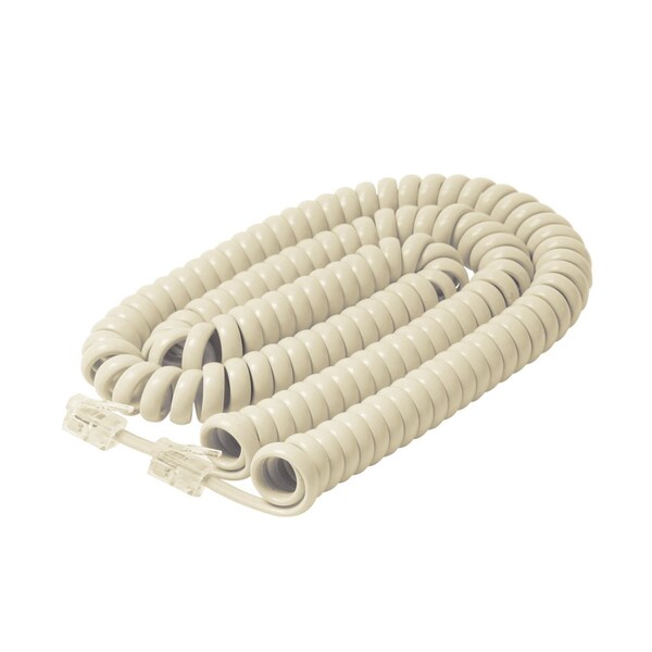 Handset Cord Coiled Ivory, 15ft