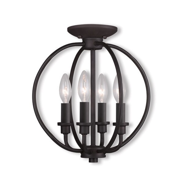 Milania 4 Light Bronze Convertible Mini Chandelier/Ceiling Mount