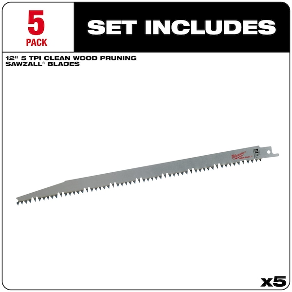 12 5 TPI Pruning SAWZALL Blade (5 PK)