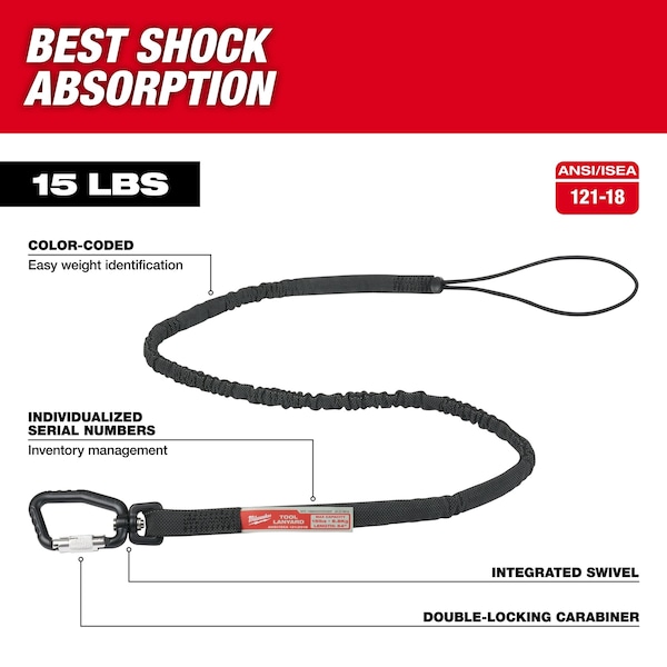 15 Lb. 54 In. Extended Reach Locking Tool Lanyard