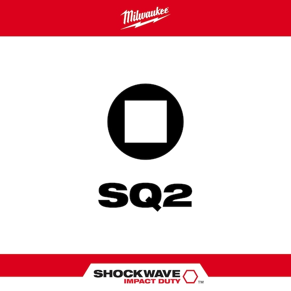 SHOCKWAVE 2”Impact Square Recess #2 Power Bits (25 PK)