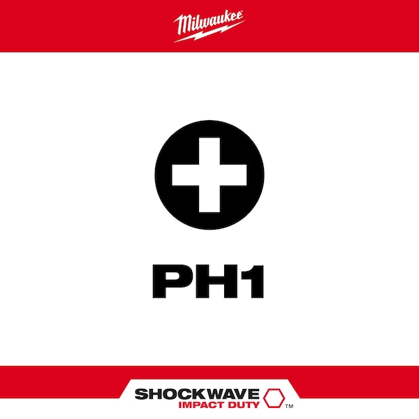 3-1/2 In. Phillips #1 SHOCKWAVE Impact Duty Power Bit (5 Pk)