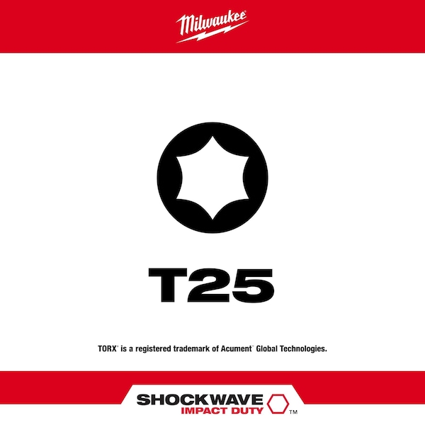 Shockwave 2 Impact Torx T25 Power Bits (5PK)