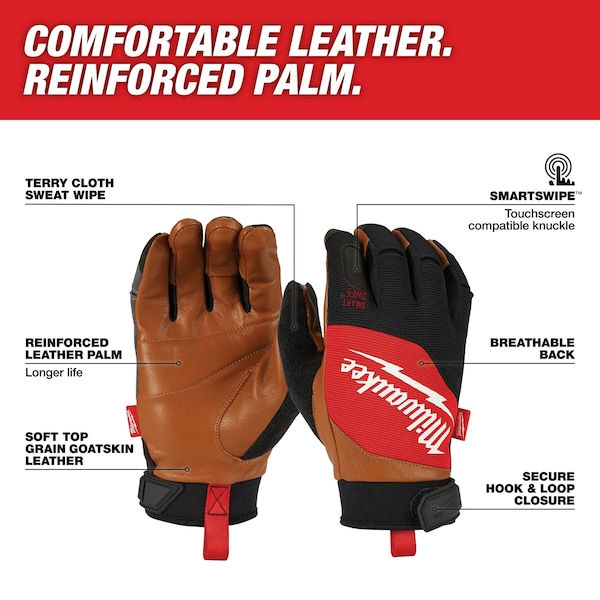 Work Gloves, Small, Brown, Black, Red