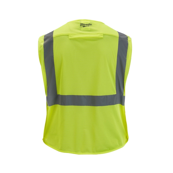 Class 2 Breakaway High Visibility Yellow Mesh Safety Vest - 4X-Large/5X-Large