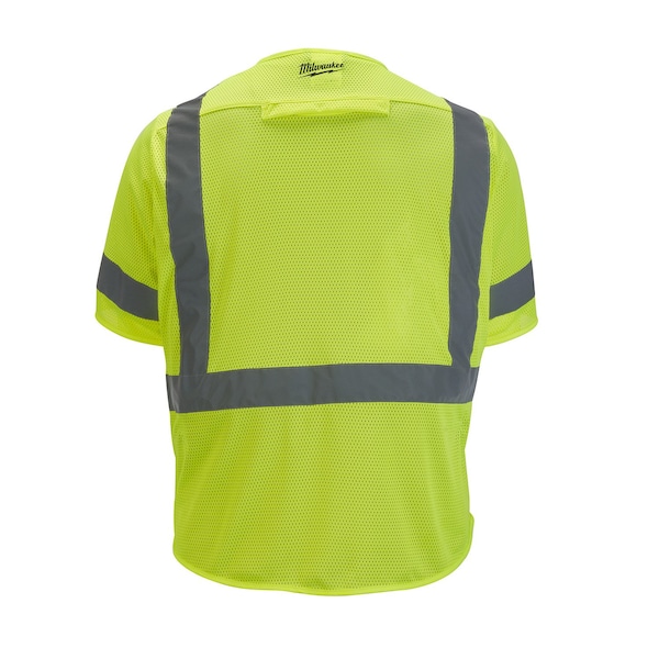Class 3 High Visibility Yellow Mesh Safety Vest - Small/Medium