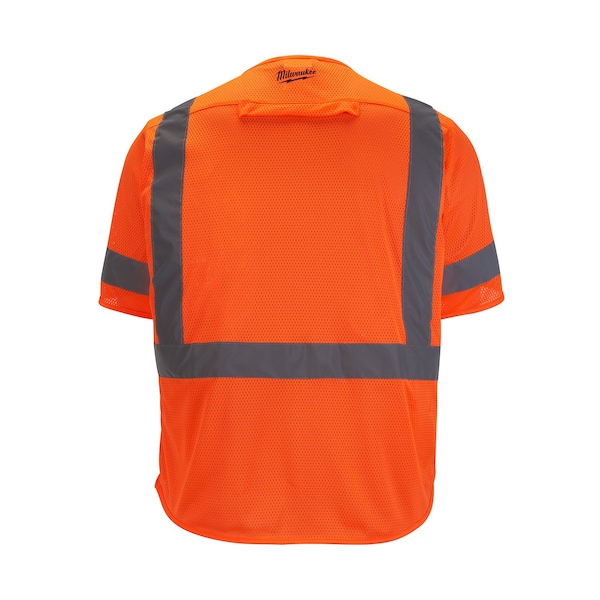 Class 3 High Visibility Orange Mesh Safety Vest - 4X-Large/5X-Large