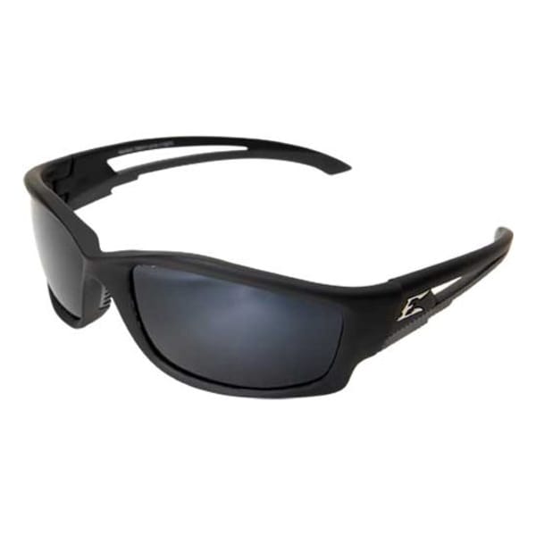 Polarized Safety Glasses, Kazbek, G-15 Silver Mirror Scratch-Resistant Lens, Polycarbonate, Black