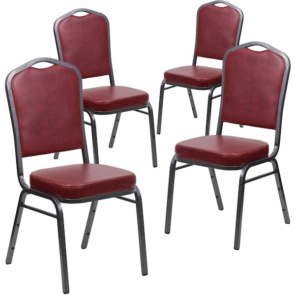 Burgundy Vinyl Banquet Chair