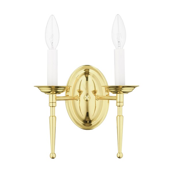 Williamsburgh 2 Light Polished Brass Wall Sconce