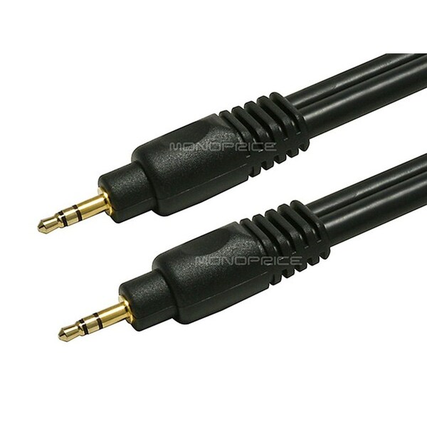 A/V Cable, 3.5mm M/M Cable, Black,25ft
