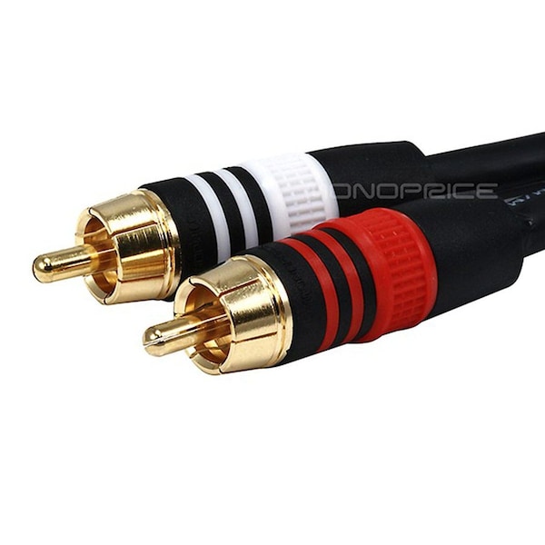 A/V Cable, 3.5mm(M)/2 RCA(M),3ft