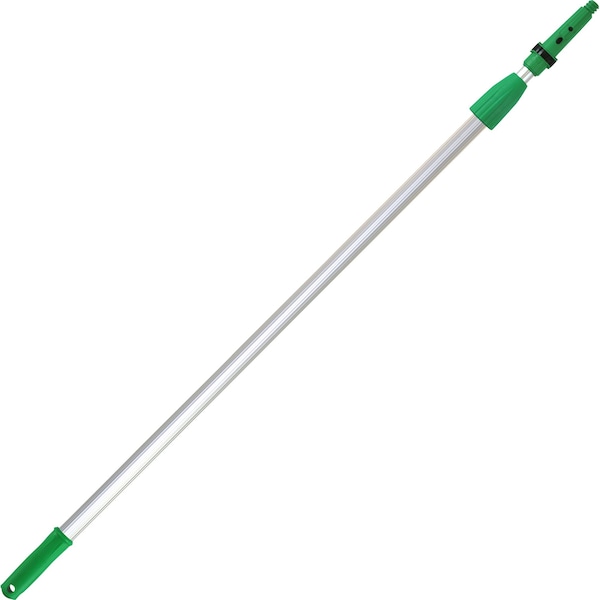 96 Threaded Telescoping Pole, 7/8 In Dia, Green, Aluminum/Plastic