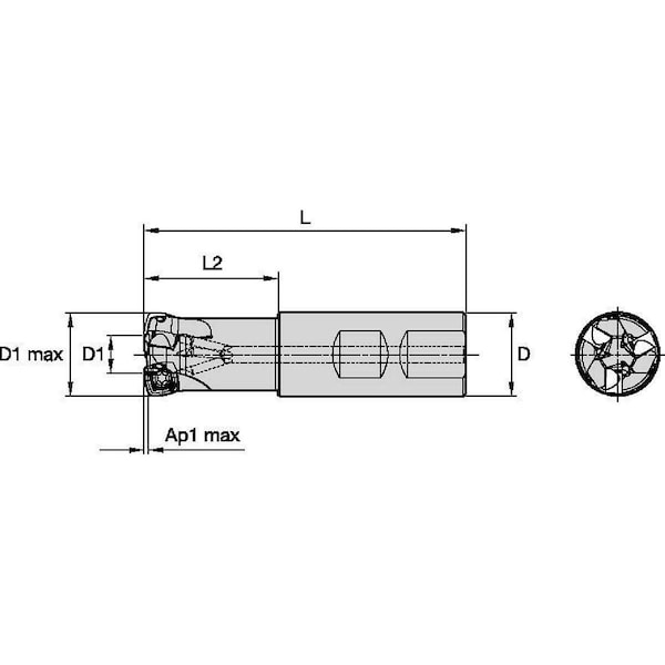 Cutter,Mill,VXF-09 D1.00 Z3 In Weldon