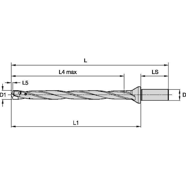 Drill Body,TDMX, D.709 12XD SF Shank