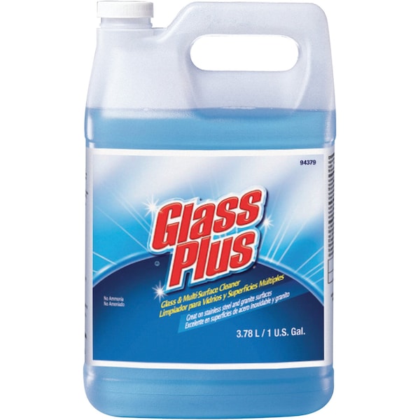 Liquid Glass Cleaner, 1 Gal., Blue, Unscented, Jug