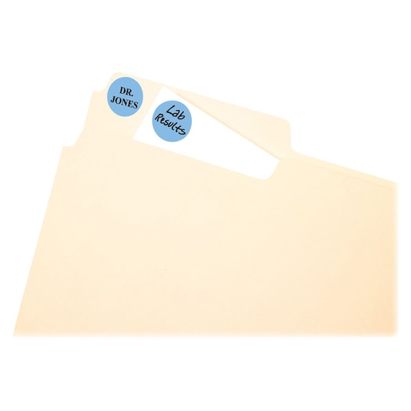 Avery® Light Blue Removable Print Or Write Color Coding Labels For Laser And Inkjet Printers 5461, 3/4 Round, Pack Of 1008