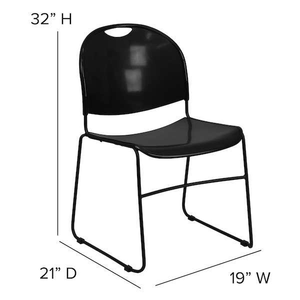 Black Stack Chair-Black Frame