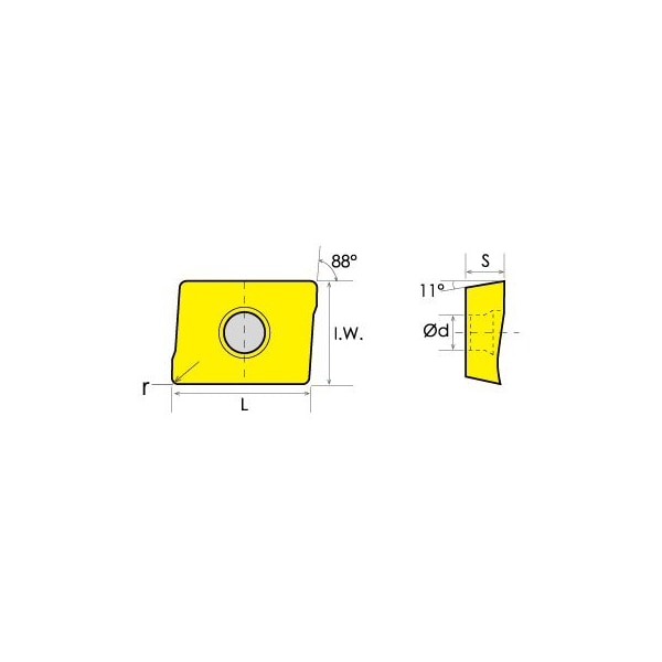 APKT-11T308-PM Coated Carbide Shoulder Milling Insert