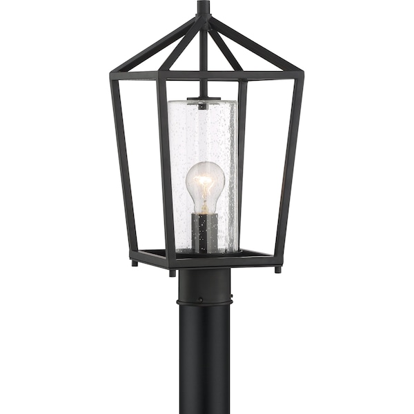 Hopewell - 1-Light - Post Lantern - Matte Black Finish With Clear Seeded Glass