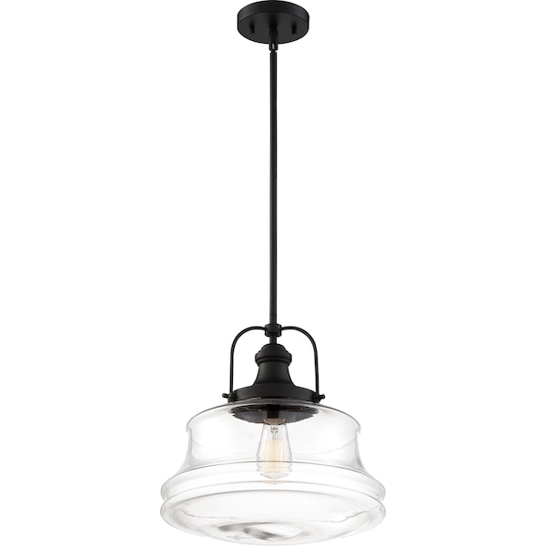 Basel 1-Light Pendant Fixture - Aged Bronze Finish With Clear Glass