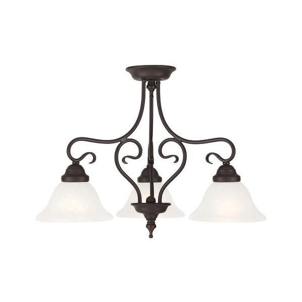 Coronado 3 Light Bronze Convertible Dinette Chandelier/Ceiling Mount