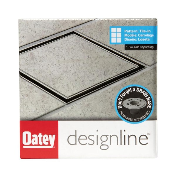 Designlineâ¢ 4 In. X 4 In. Square Drain Tile-in Grate