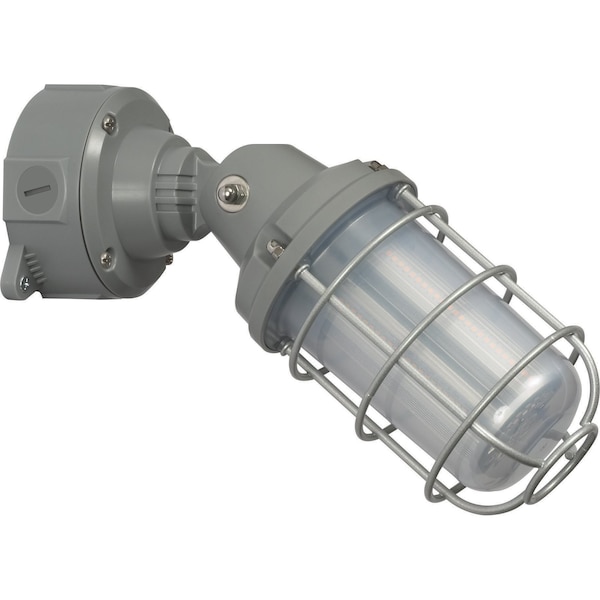 LED Adjustable Vapor Tight Fixture - 20W - 5000K - Gray Finish - 100-277V