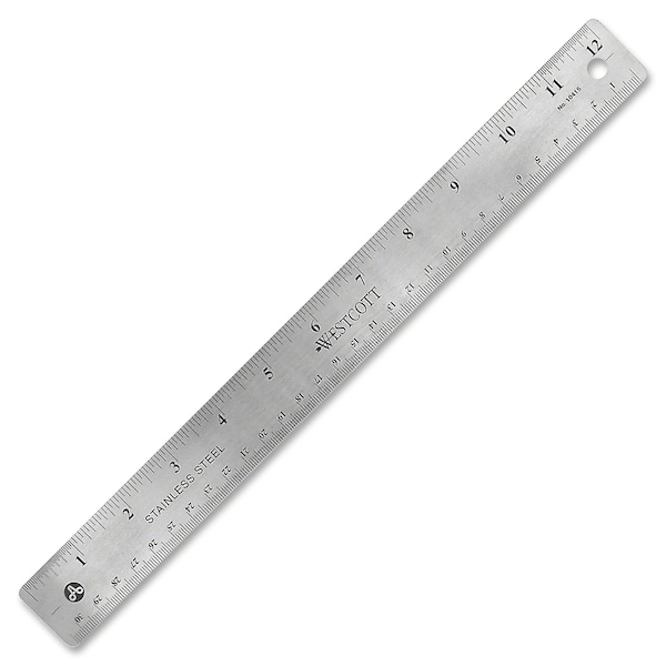 Ruler,Stainless Steel,12 In