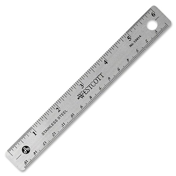 Ruler,6 Inch,Stainless Steel