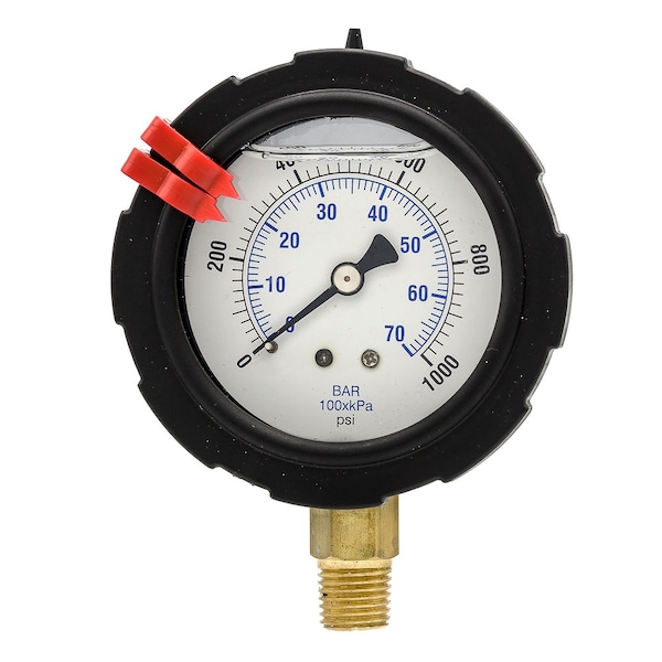 Gauge,2.5,0-1000psi,1/4LM,Case/Brass