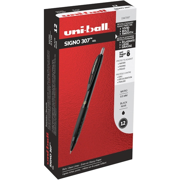 Pen,Uniball,307,0.5Mm,Bk,PK12