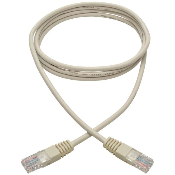 Cat5e Cable,Molded,RJ45 M/M,White,6ft
