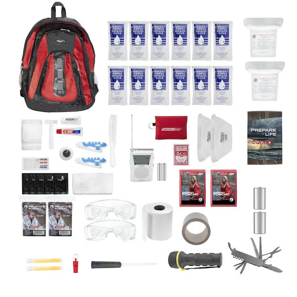 Essentials Complete Kit, 2 Person, Red Backpack