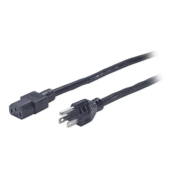 Power Cord, 5-15P, SJT, 8 Ft., Blk, 12A, 14/3