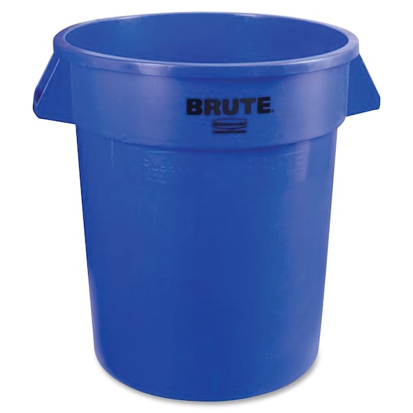 10 Gal Round Trash Can, Blue, 15 5/8 In Dia, None, Plastic