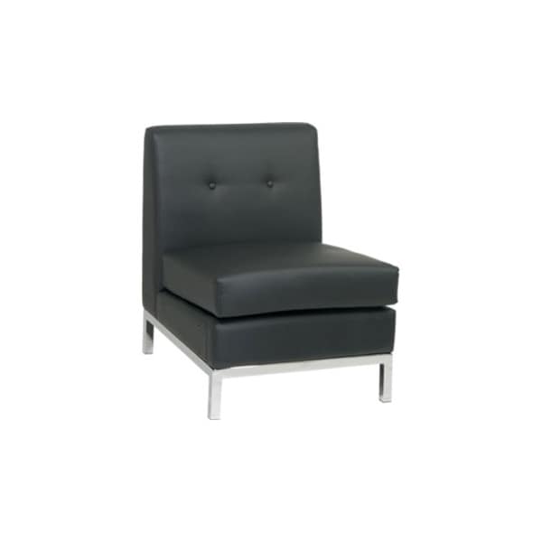EspressoChair,23W28L31H,Armless,LeatherSeat,Collection: Wall StreetSeries