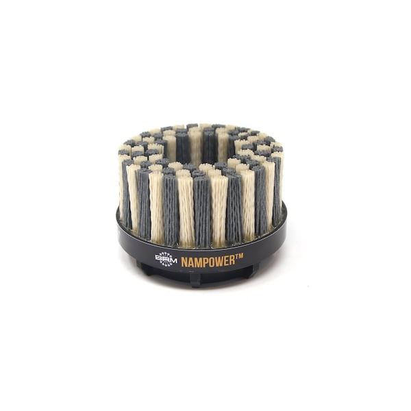 NAMPOWER ADD10038120 Abrasive Disc Brush,Dot Style,100mm Diameter, 38mm Trim,120 Grit