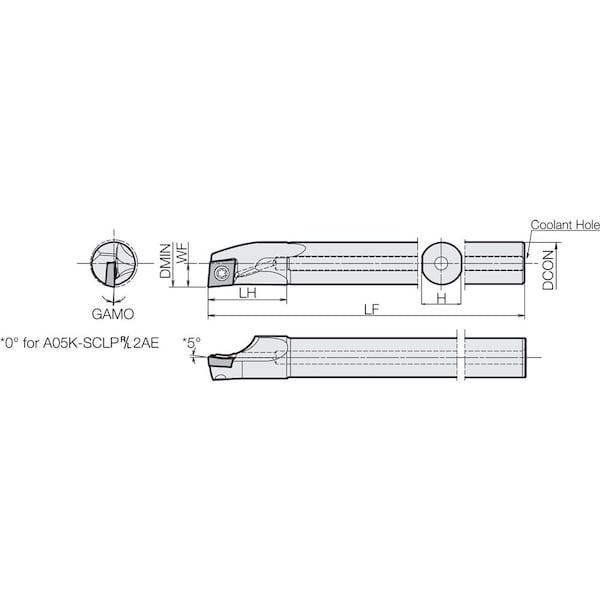 Boring Bar,Positive Rake,Right-Hand