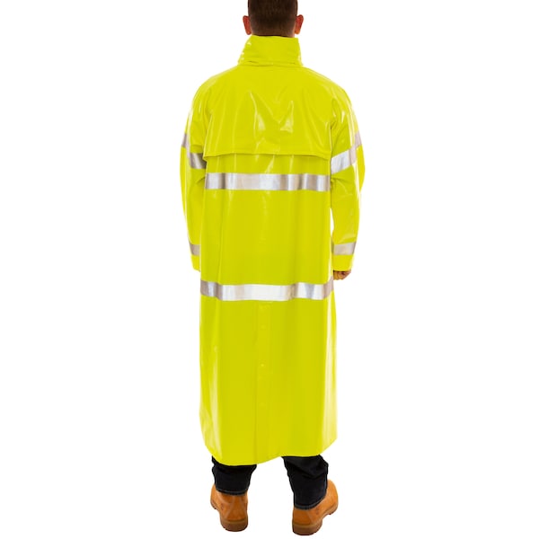 ComfortBrite Flame Resist Rain Coat, Yellow/Green, 2XL