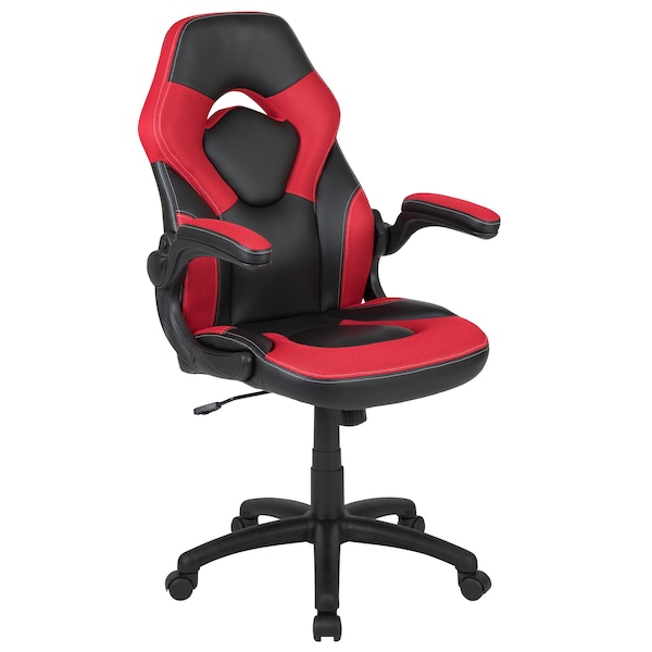 Gaming Chair, Padded Flip-up, Red