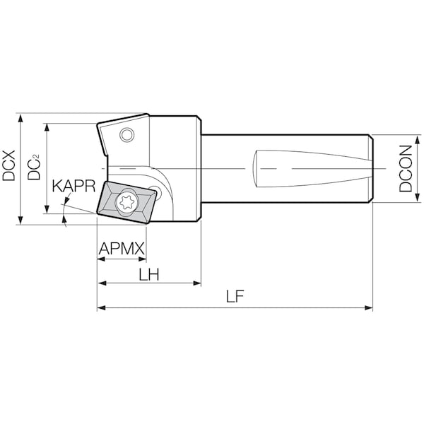 Chamfer End Mill,25 Deg.