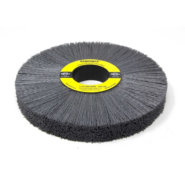 CW81022120SC NAMPOWER Abrasive Wheel Brush, 8 Diameter, 120SC, 2 Arbor Hole, 2.5 Trim Length