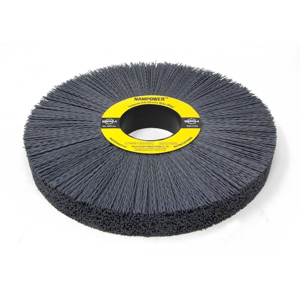 CW81320SC NAMPOWER Abrasive Wheel Brush, 8 Diameter, 320SC, 2 Arbor Hole, 2.5 Trim Length