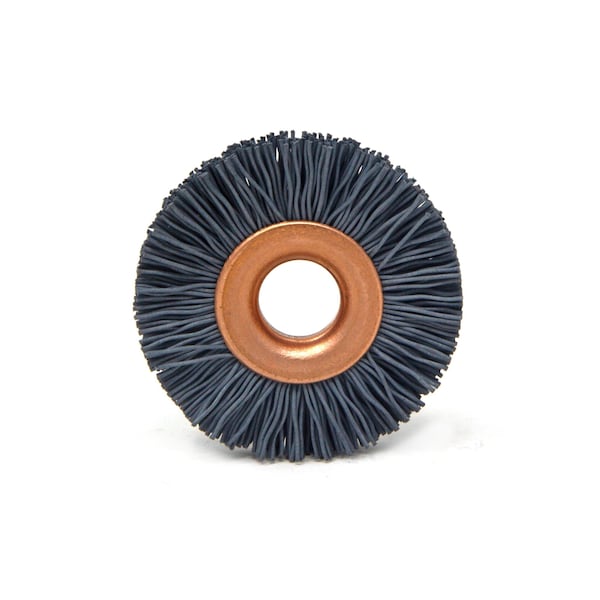 CY114500SC Abrasive Nylon Copper Center Wheel, 1.25 Dia., 500SC, .375 Arbor Hole, .250 Trim